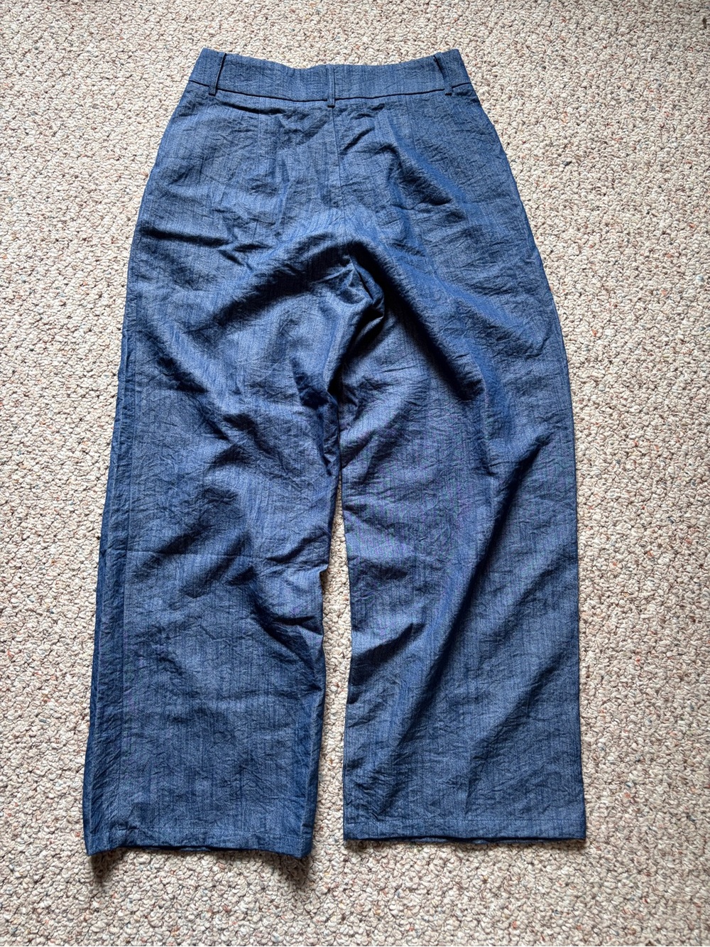 NWT Commense women’s medium crop tank top wide leg trouser chambray blue set - Picture 6 of 12